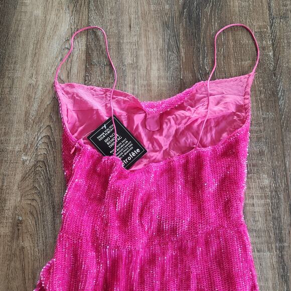 Retrofete Katya Maxi Sequin Dress in Hot Pink Size Small Sleeveless NWT - Picture 7 of 12